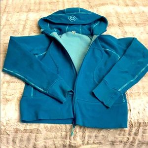 Turquoise Lululemon Scuba Jacket with Hood